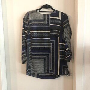 𝅺H&M Printed Shirt Blouse Multi Colour 3/4 Sleeve